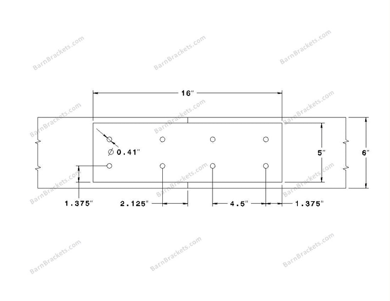 Stainless Steel Union Bracket for 6 inch Beams