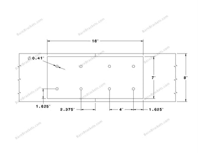 Stainless Steel Union Bracket for 8 inch Beams