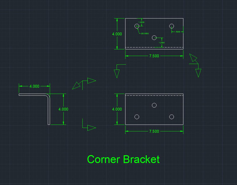 4 inch x 4 inch x 1/4 inch thick angle bar bracket